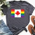 Lgbt Gay Pride Rainbow Canadian Flag Bella Canvas T-shirt Heather Dark Grey