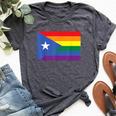 Lgbt Gay Pride Rainbow Puerto Rican Flag Bella Canvas T-shirt Heather Dark Grey