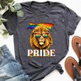 Lgbt Lion Gay Pride Lgbtq Rainbow Flag Sunglasses Bella Canvas T-shirt Heather Dark Grey