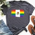 Lgbt Pride Rainbow Mexican Flag Bella Canvas T-shirt Heather Dark Grey