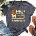 Life Better Bordoodle Vintage Dog Mom Dad Bella Canvas T-shirt Heather Dark Grey