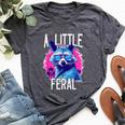 A Little Feral Raccoon Animal Raccoon Trash Panda Bella Canvas T-shirt Heather Dark Grey