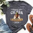 Louisiana 2024 Cicada Comeback Tour Vintage Bug & Women Bella Canvas T-shirt Heather Dark Grey