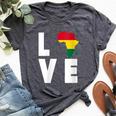 Love Africa Map Afrikan Pride African Diaspora Ancestry Ryg Bella Canvas T-shirt Heather Dark Grey