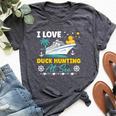 I Love Duck Hunting At Sea Cruise Ship Rubber Duck Bella Canvas T-shirt Heather Dark Grey