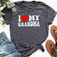 I Love My Grandma I Heart My Grandma Bella Canvas T-shirt Heather Dark Grey