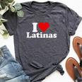 I Love Heart Latinas Girlfriend Wife Bella Canvas T-shirt Heather Dark Grey