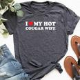 I Love My Hot Cougar Wife I Heart My Hot Cougar Wife Bella Canvas T-shirt Heather Dark Grey