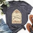 I Love Jesus And Macrame Hobby Lover Christian Bella Canvas T-shirt Heather Dark Grey