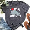 I Love Jesus And Mana Cute Christian Mana T Bella Canvas T-shirt Heather Dark Grey