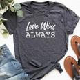 Love Wins Always Simple Christian Bella Canvas T-shirt Heather Dark Grey