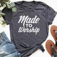 Made To Worship Jesus Christian Catholic Religion God Bella Canvas T-shirt Heather Dark Grey