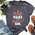 Mama Of The Birthday Girl Unicorn Girls Family Matching Bella Canvas T-shirt Heather Dark Grey