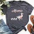 Mama Duck Mama Duck And 3 Ducklings Floral Mom Of 3 Bella Canvas T-shirt Heather Dark Grey