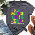 In My Mardi Gras Era Retro Groovy Carnival Party Women Bella Canvas T-shirt Heather Dark Grey