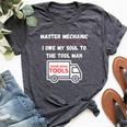 Master Mechanic I Owe My Soul Dad Mechanics Sarcastic Bella Canvas T-shirt Heather Dark Grey