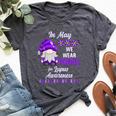 In May We Wear Purple Lupus Awareness Month Gnome Daisy Bella Canvas T-shirt Heather Dark Grey