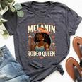 Melanin Rodeo Queen African-American Cowgirl Black Cowgirl Bella Canvas T-shirt Heather Dark Grey