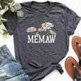 Memaw Floral Chamomile Mother's Day Memaw Bella Canvas T-shirt Heather Dark Grey