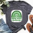 Mental Health Awareness Green Ribbon Mental Health Bella Canvas T-shirt Heather Dark Grey
