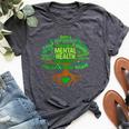 Mental Health Awareness Tree Grreen Ribbon Bella Canvas T-shirt Heather Dark Grey