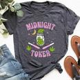 Midnight Toker Cannabis 420 Cannabis Weed Leaf Stoner Girl Bella Canvas T-shirt Heather Dark Grey