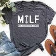 Milf Mom In Love With Fitness Saying Quote Bella Canvas T-shirt Heather Dark Grey