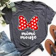 Mimi Mouse Family Vacation Bow Bella Canvas T-shirt Heather Dark Grey