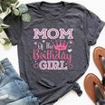 Mom Of The Birthday Girl Cute Pink Matching Family Party Bella Canvas T-shirt Heather Dark Grey