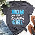 Mom Of The Birthday Girl Family Snowflakes Winter Party Bella Canvas T-shirt Heather Dark Grey