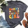 Mommy Of The Birthday Girl Daughter Groovy Mom Retro Theme Bella Canvas T-shirt Heather Dark Grey