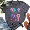 Mommy Of The Two Sweet Mom 2Nd Birthday Girl Donut Party Bella Canvas T-shirt Heather Dark Grey