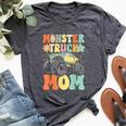 Monster Truck Mom Groovy Truck Lover Mom Female Bella Canvas T-shirt Heather Dark Grey