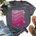 Morgan First Name I Love Morgan Girl Groovy 80'S Vintage Bella Canvas T-shirt Heather Dark Grey