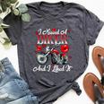 Motorcyle Girl Wife I Kissed A Biker And I Liked It Bella Canvas T-shirt Heather Dark Grey