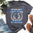 My Nephew Is A Brave Police Officer Proud Police Aunt Uncle Bella Canvas T-shirt Heather Dark Grey