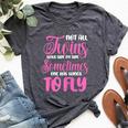 Not All Twins Walk Side By Side Twin Sister Sibling Matching Bella Canvas T-shirt Heather Dark Grey