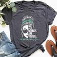 Not All Wounds Are Visible Messy Bun Mental Health Awareness Bella Canvas T-shirt Heather Dark Grey