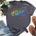 Ohio Lgbtq Pride Rainbow Pride Flag Bella Canvas T-shirt Heather Dark Grey