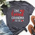 One Loved Grandma To Be Valentines Pregnancy Announcement Bella Canvas T-shirt Heather Dark Grey