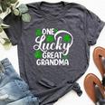 One Lucky Great Grandma St Patrick's Day Shamrocks Bella Canvas T-shirt Heather Dark Grey