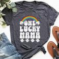 One Lucky Mama St Patrick's Day Lucky Mom Mother Bella Canvas T-shirt Heather Dark Grey