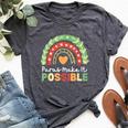 Paras Make It Possible Paraprofessional Rainbow Heart Cute Bella Canvas T-shirt Heather Dark Grey