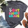 Peace Out 2Nd Grade Graduation Class 2024 Last Day Of School Bella Canvas T-shirt Heather Dark Grey