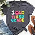 Peace Out 3Rd Grade Graduation Class 2024 Last Day Of School Bella Canvas T-shirt Heather Dark Grey