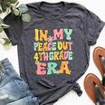 In My Peace Out 4Th Grade Era Groovy Last Day Of 4Th Grade Bella Canvas T-shirt Heather Dark Grey