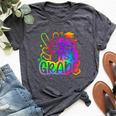 Peace Out First Grade Cute Tie Dye Last Day Of 1St Grade Bella Canvas T-shirt Heather Dark Grey