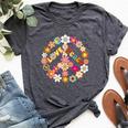 Peace Sign Love 60 S 70 S Hippie Outfits For Women Bella Canvas T-shirt Heather Dark Grey