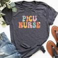 Picu Nurse Week Groovy Appreciation Day For For Work Bella Canvas T-shirt Heather Dark Grey