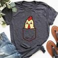 Pocket Chicken Whisperer Cute Poultry Farm Animal Farmer Bella Canvas T-shirt Heather Dark Grey